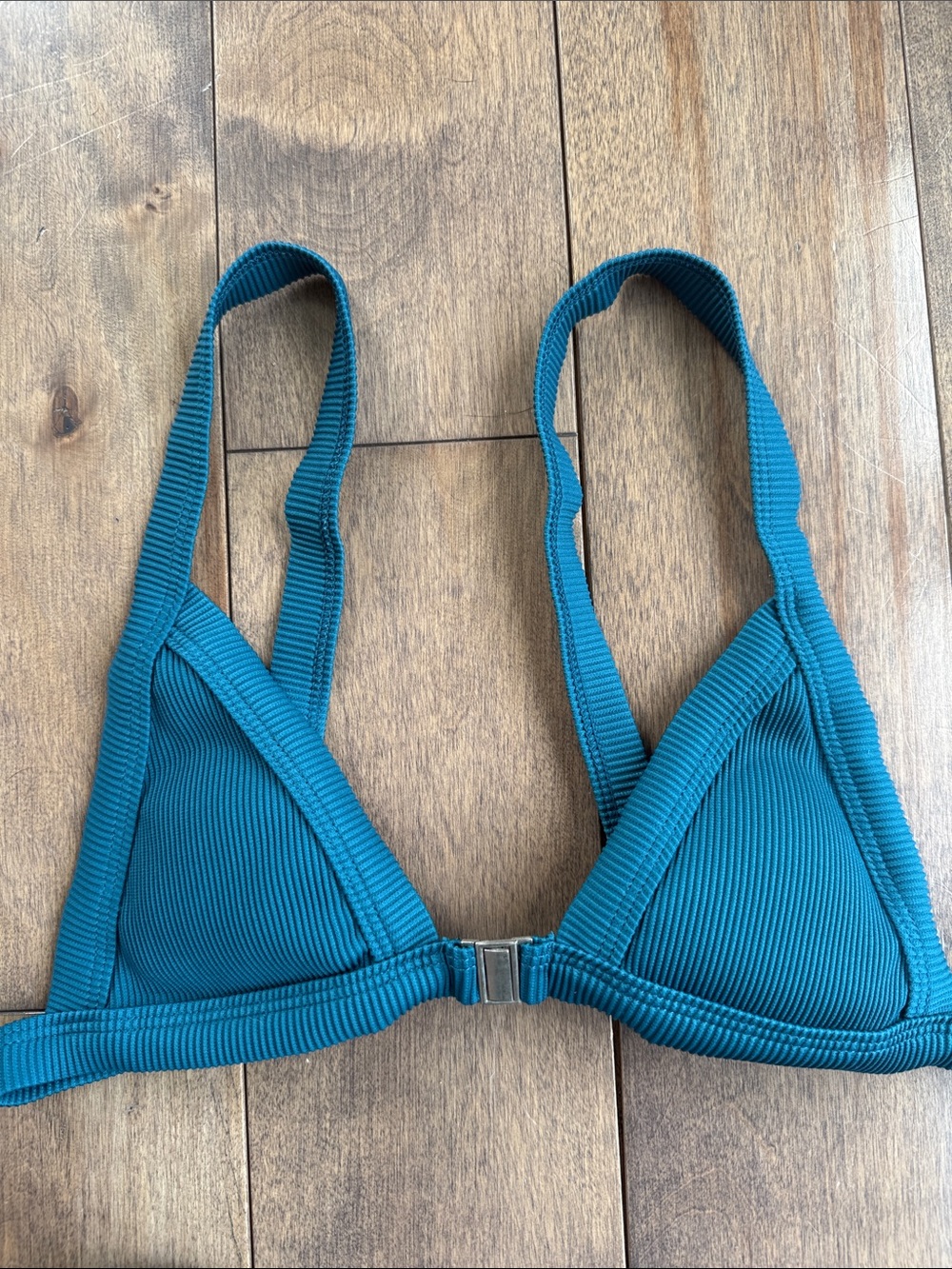 M Ribbed  Zaful Teal Triangle Bikini Set - Women Swim NWOT - Picture 4 of 5